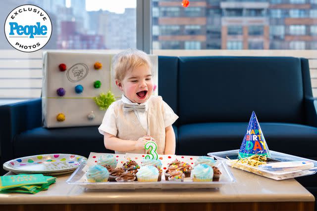 <p>Mateo Salcedo / Hassenfeld Children's Hospital at NYU Langone</p> Cooper Cota celebrating his 3rd birthday at Hassenfeld Children's Hospital in February