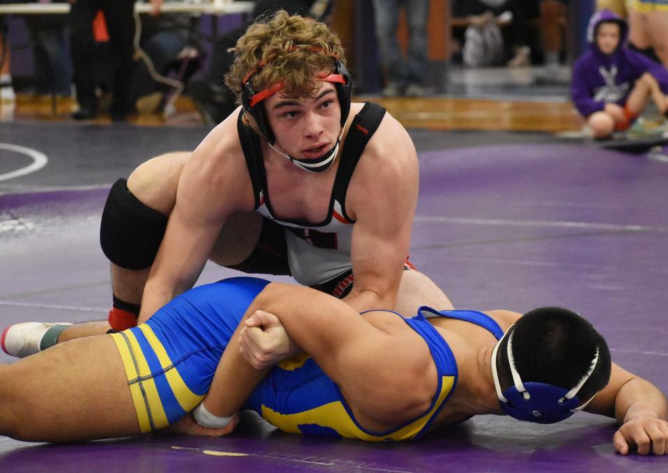 Honesdale's Joey Giannetti powered his way to a silver medal at 172 pounds during the Lackawanna League wresting tournament.