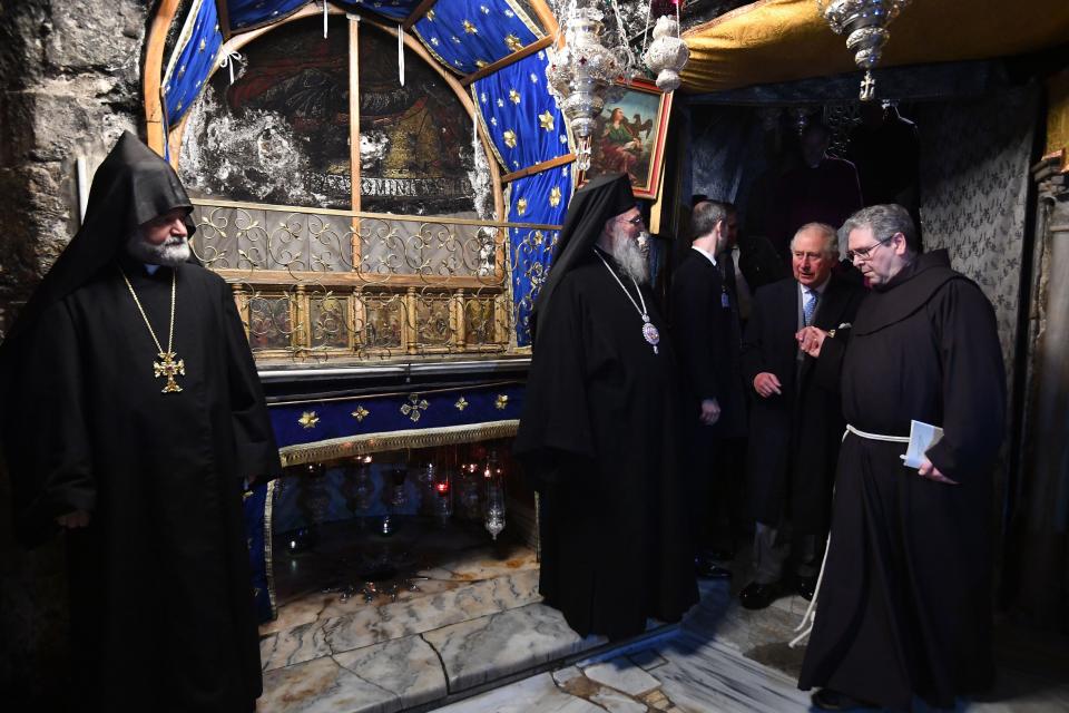 Prince Charles visits the Church of the Nativity