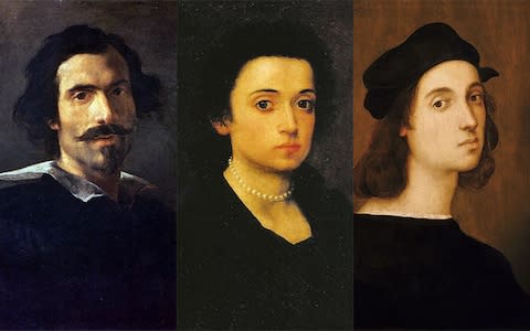 Early selfies by Gian Lorenzo Bernini, Arcangela Paladini and Raphael