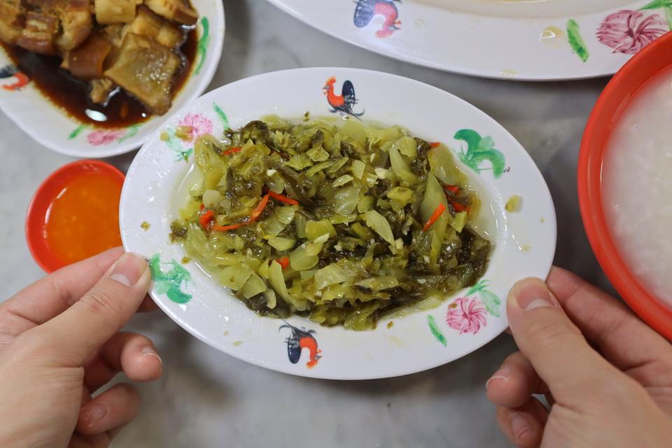 white house teochew porridge - mustard vegetables