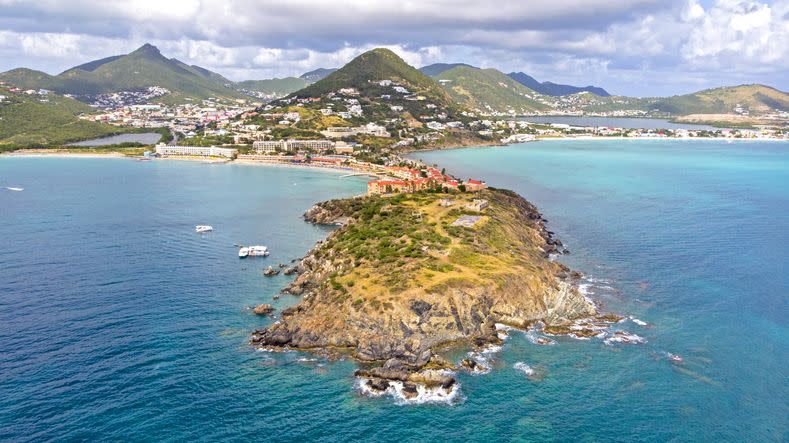 aerial view of islands of st maarten