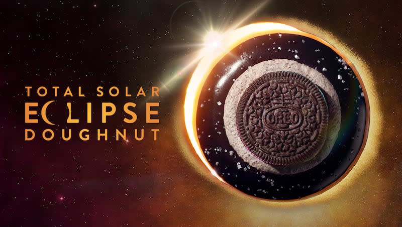 Krispy Kreme’s Total Solar Eclipse Doughnut will be available Friday, April 5, through Monday, April 8, 2024.