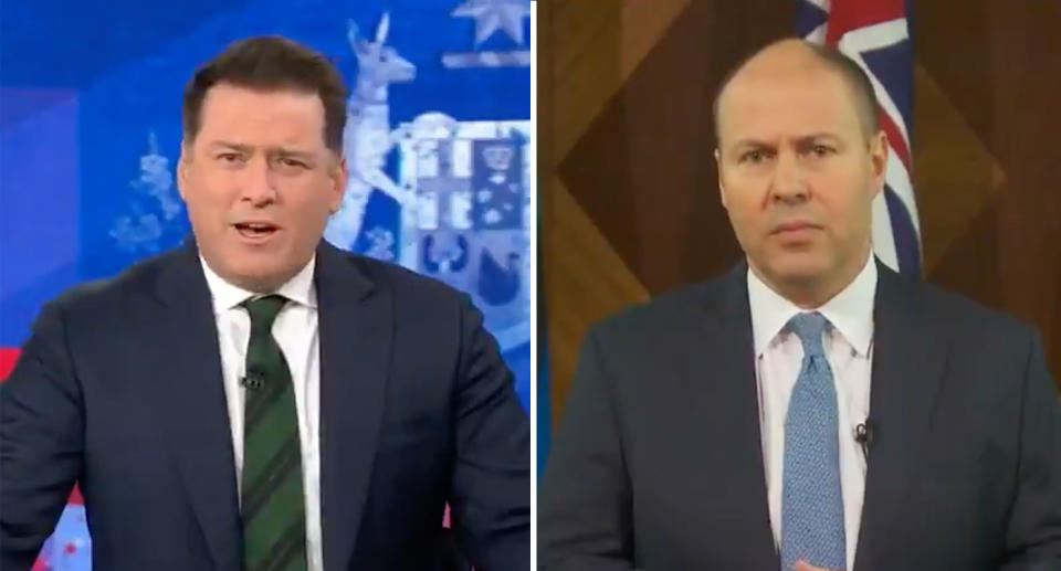 Karl Stefanovic pushed Josh Frydenberg for an apology, but was unsuccessful. Source: Today show