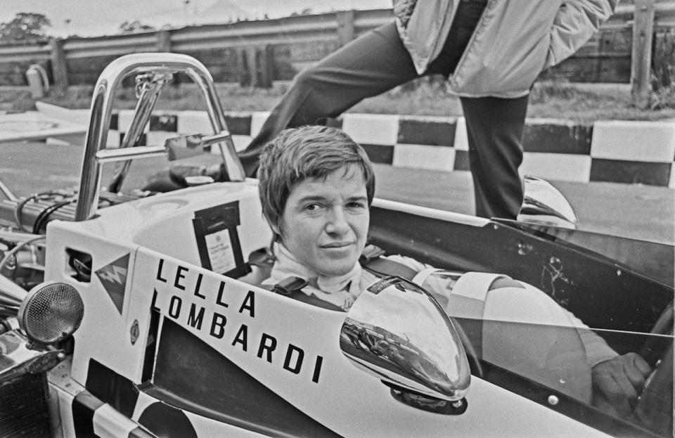 F1 driver Lella Lombardi in 1973.