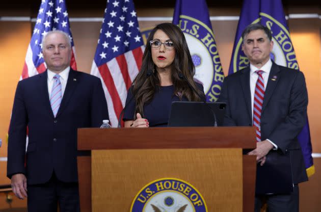 Rep. Lauren Boebert (R-Colo.) speaks at a House Second Amendment Caucus press conference at the U.S. Capitol on June 8. (Photo: Kevin Dietsch via Getty Images)