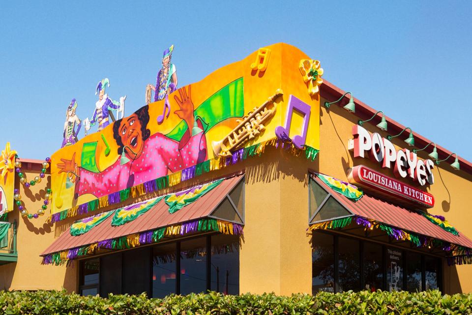 A Popeyes float restaurant