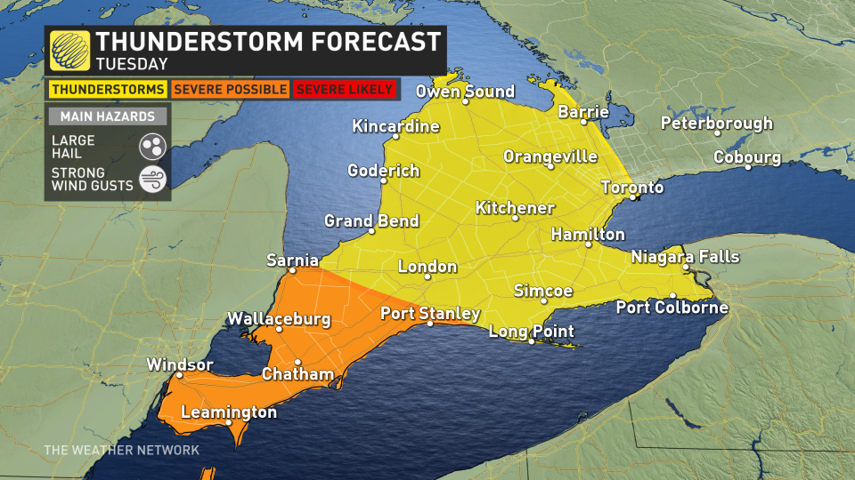 Baron_Ontario storm risk map Tuesday evening and overnight_May 7