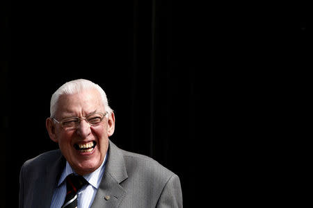 File photograph shows Northern Ireland's First Minister Ian Paisley laughs during the USNI investment conference at Stormont Parliament Building in Belfast May 8, 2008. REUTERS/David Moir/Files
