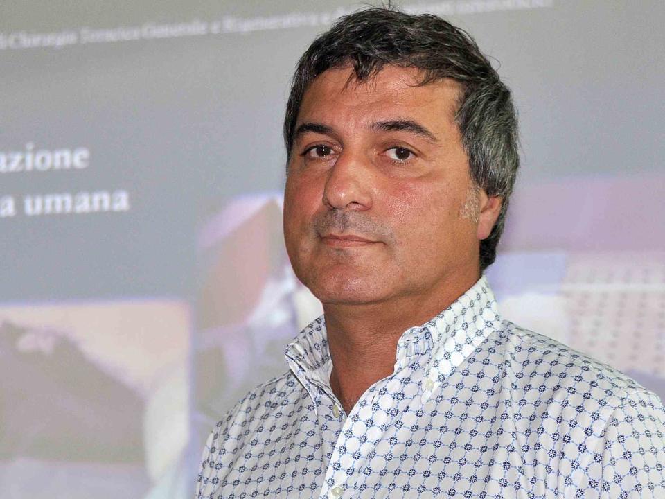 <p>Lorenzo Galassi/AP</p> Dr. Paolo Macchiarini looks on during a press conference on July 30, 2010.