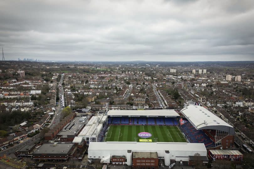 An aerial view of Selhurst Park in South London
