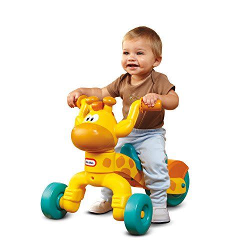 <p><strong>Little Tikes</strong></p><p>amazon.com</p><p><strong>$38.46</strong></p><p><a href="https://www.amazon.com/dp/B008MTYTHQ?tag=syn-yahoo-20&ascsubtag=%5Bartid%7C10070.g.34346479%5Bsrc%7Cyahoo-us" rel="nofollow noopener" target="_blank" data-ylk="slk:Shop Now;elm:context_link;itc:0;sec:content-canvas" class="link ">Shop Now</a></p><p>Who wouldn't want to ride a giraffe? It helps kids build coordination and motor skills. </p>