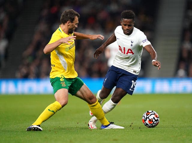 Ryan Sessegnon (right) in action for Tottenham