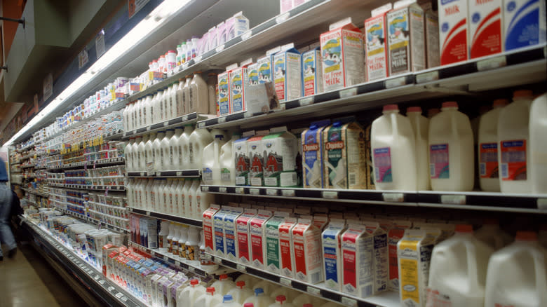 dairy section at supermarket