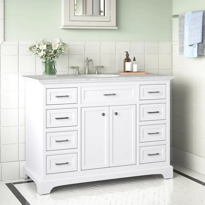 white bathroom vanity