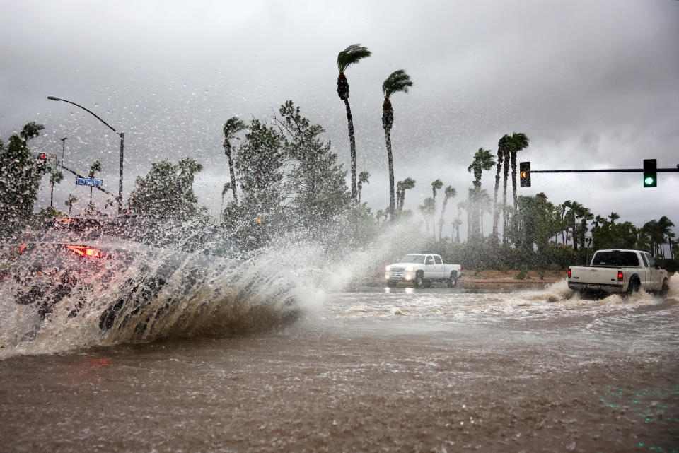 Scenes of the aftermath of flooding from Tropical Storm Hilary