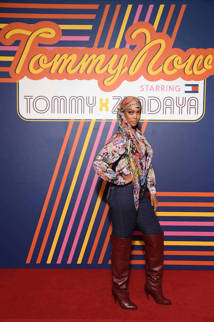 Tyra Banks at the Tommy Hilfiger February 2019 show during Paris Fashion Week