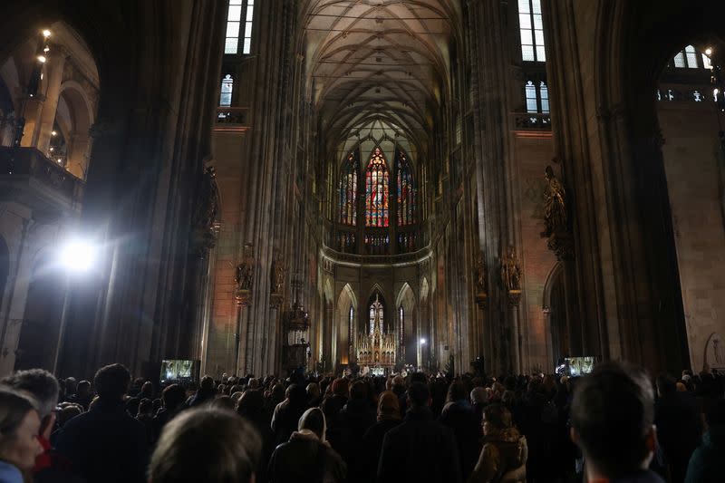 Mass commemorating the victims of the Charles University shooting, at St Vitus Cathedral in Prague