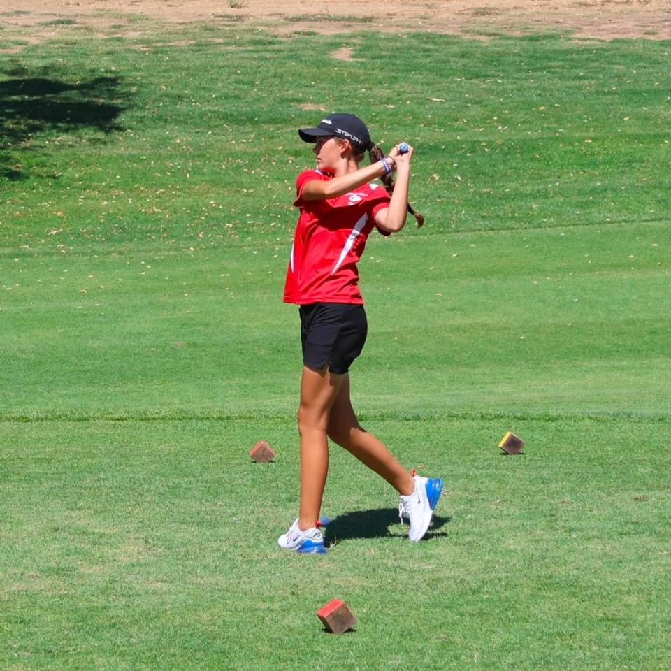 Asterisk Talley of the Chowchilla High girls golf team. Chowchilla High