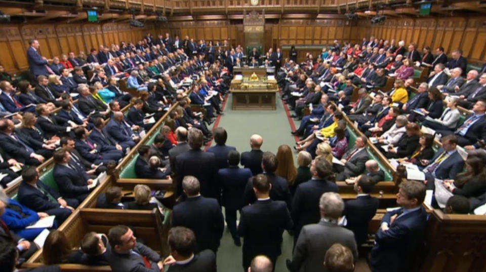 Members of Parliament sit during Prime Minister's Questions in the House of Commons, London. (Photo by House of Commons/PA Images via Getty Images)