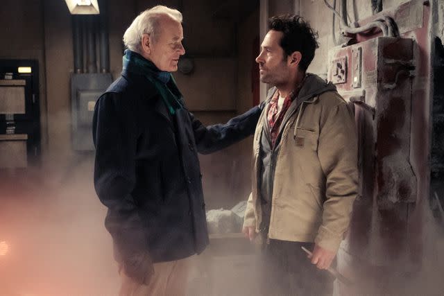 <p>Jaap Buitendijk/Courtesy of Sony Pictures</p> Bill Murray and Paul Rudd in "Ghostbusters: Frozen Empire"