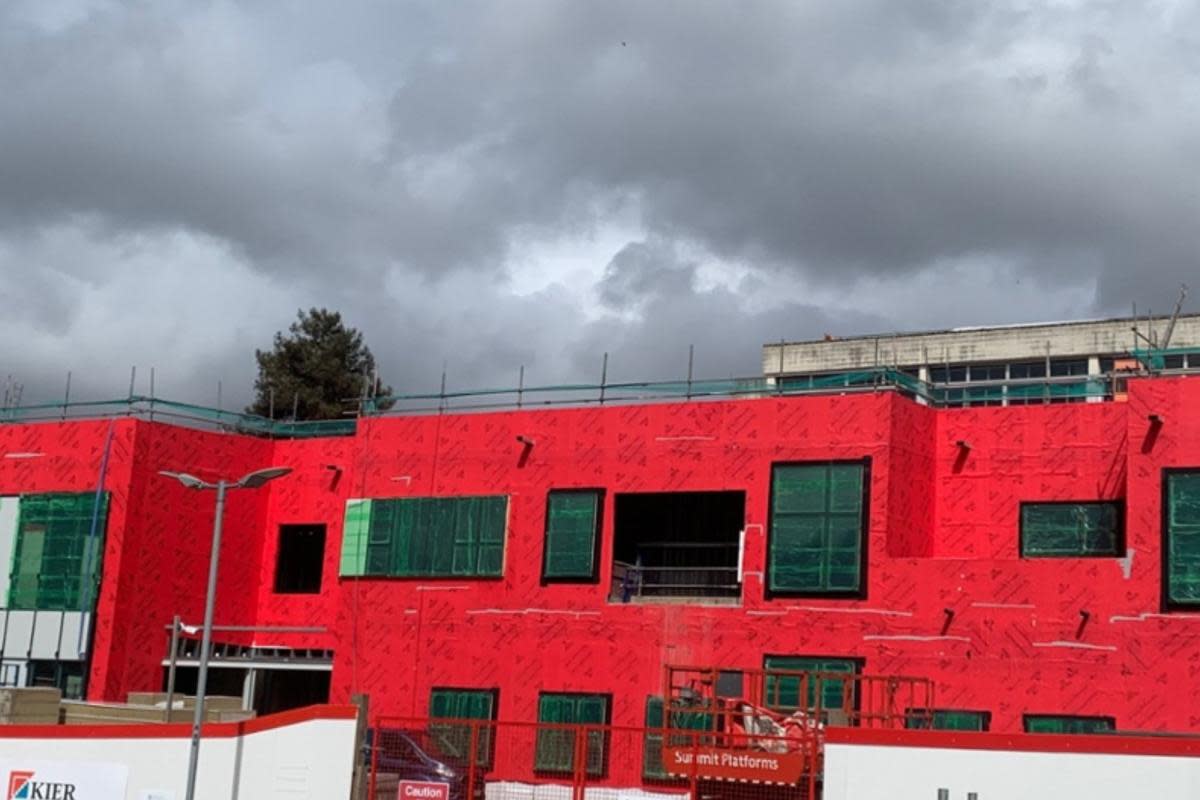 Construction of the new cancer centre at Nevil Hall is well underway <i>(Image: Aneurin Bevan health board)</i>