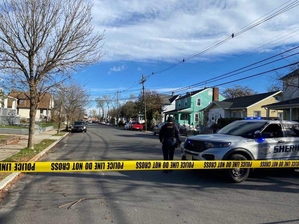 A Monmouth County Sheriff's vehicle blocks off 11th Avenue at the intersection with Ridge Avenue in Neptune Wednesday, Nov. 16, 2022.