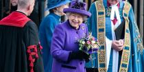 <p>For Commonwealth Day, she wore a lovely purple coat and hat while holding a small bouquet.</p>
