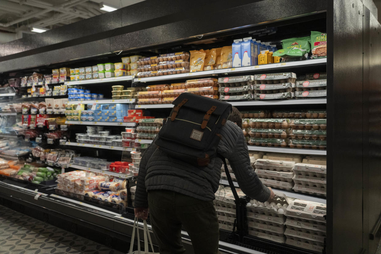 Inflation has been moderating, but shoppers remain furious over the high price of groceries. Donald Trump has not released a detailed economic plan. But three of his key proposals would push prices up, economists say. (Hiroko Masuike/The New York Times)