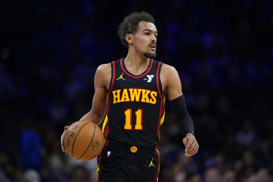 Trae Young needs hand surgery and will be re-evaluated in four weeks. (AP Photo/Matt Slocum)
