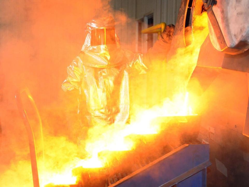  Gold is poured at Agnico Eagle Mines Ltd.’s Meadowbank facility in Nunavut.