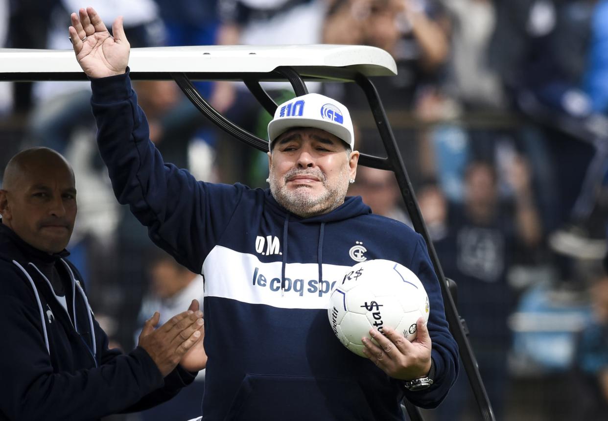 Gimnasia y Esgrima La Plata Unveils New Coach Diego Maradona