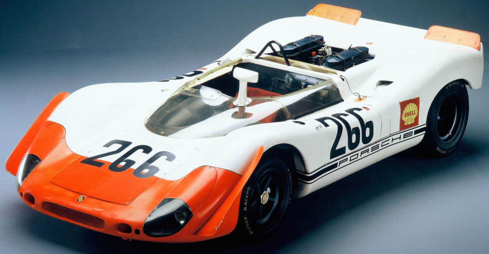 <p>Porsche had some early success against Ferrari with its relatively diminutive sports cars, but with the 908, it began its attempts to challenge the big boys head on. Produced both in long-tail Coupe, and short-tail Spyder form, the 908 was raced from the late-1960s all the way to 1981.</p>