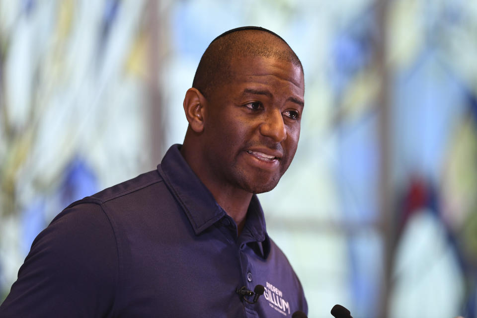 Tallahassee Mayor Andrew Gillum, the Democratic candidate for Florida governor, on Oct. 7. (Photo: mpi04/MediaPunch /IPX)