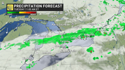 Southern Ontario Tuesday morning precipitation map_May 13