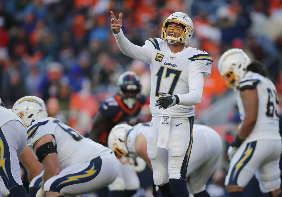 Los Angeles Chargers quarterback Philip Rivers has experienced many bad beats, including one Sunday. (Photo by Russell Lansford/Icon Sportswire via Getty Images)