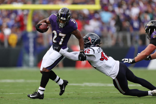 Ravens beat Texans 25-9, but will be without RB J.K. Dobbins