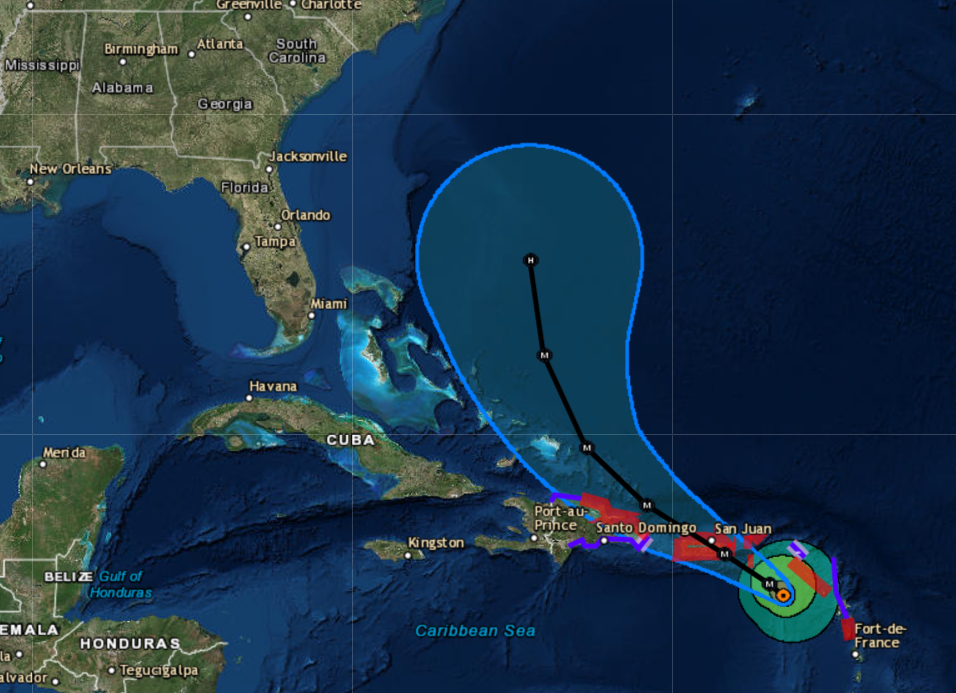 Hurricane Maria path track forecast