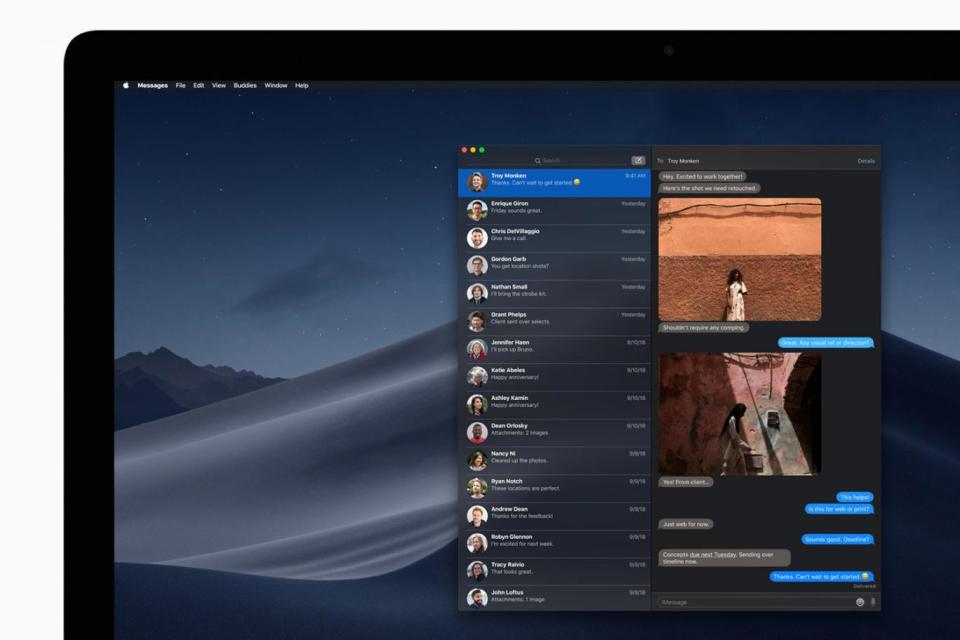 The new macOS Mojave dark mode helps to focus your work (Apple)