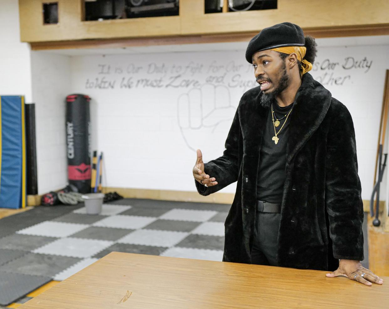 In space for the Young Black Panther Party, located in the Advancement Corporation Community Center, party leader James Henson hopes to help his community become more self-sufficient. Photo : Friday, Dec. 2, 2022.