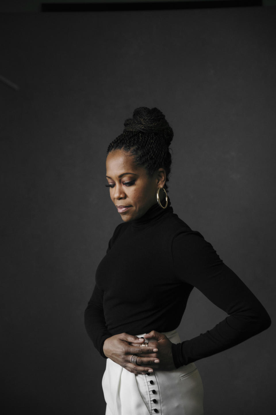 This Feb. 13, 2019 photo shows actress Regina King posing for a portrait at Sofitel in New York. (Photo by Victoria Will/Invision/AP)