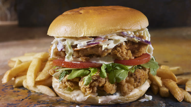 Double fried chicken sandwich