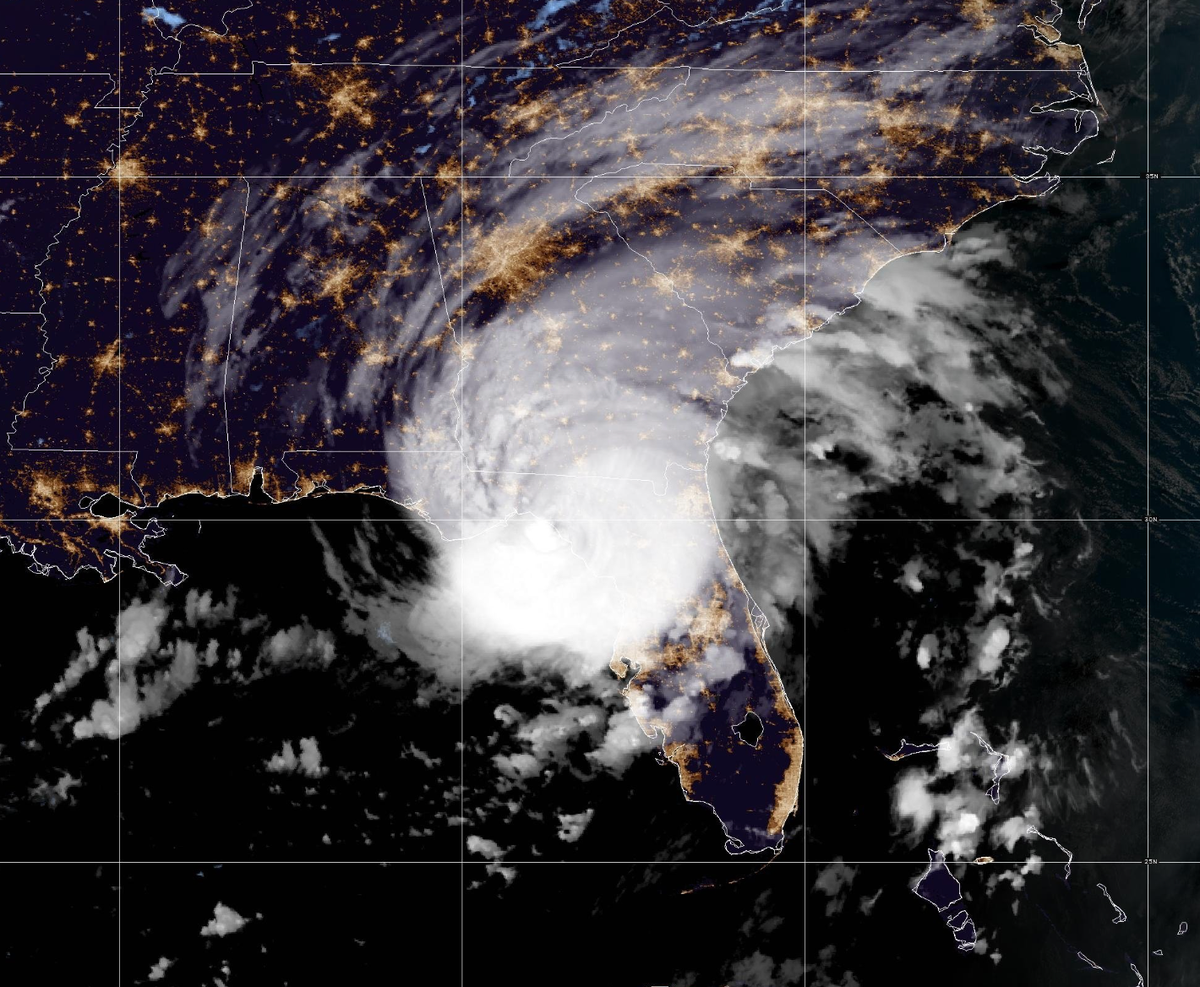 Hurricane Idalia seen from space on Wednesday morning as it made landfall in Florida (NOAA/NHC)