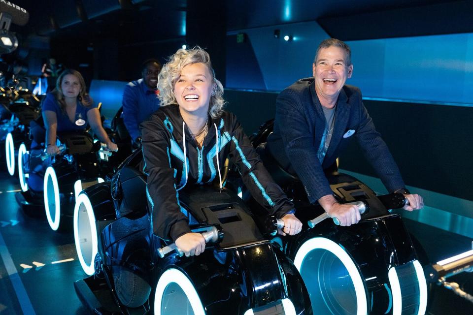 Jojo Siwa on TRON Lightcycle at Disney