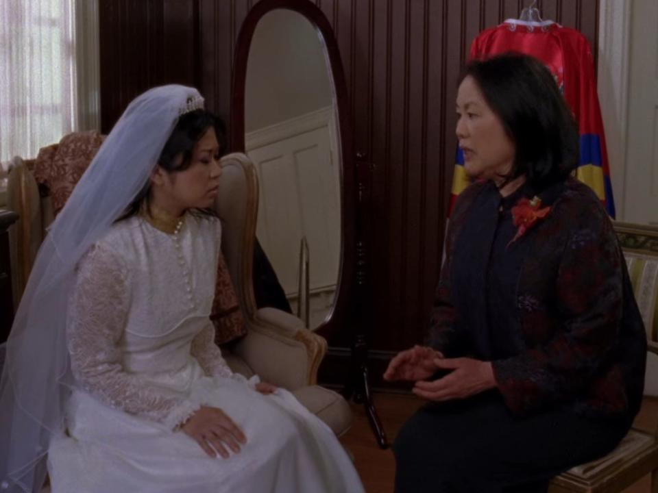 lane and mrs kim talking on lane's wedding day on gilmore girls