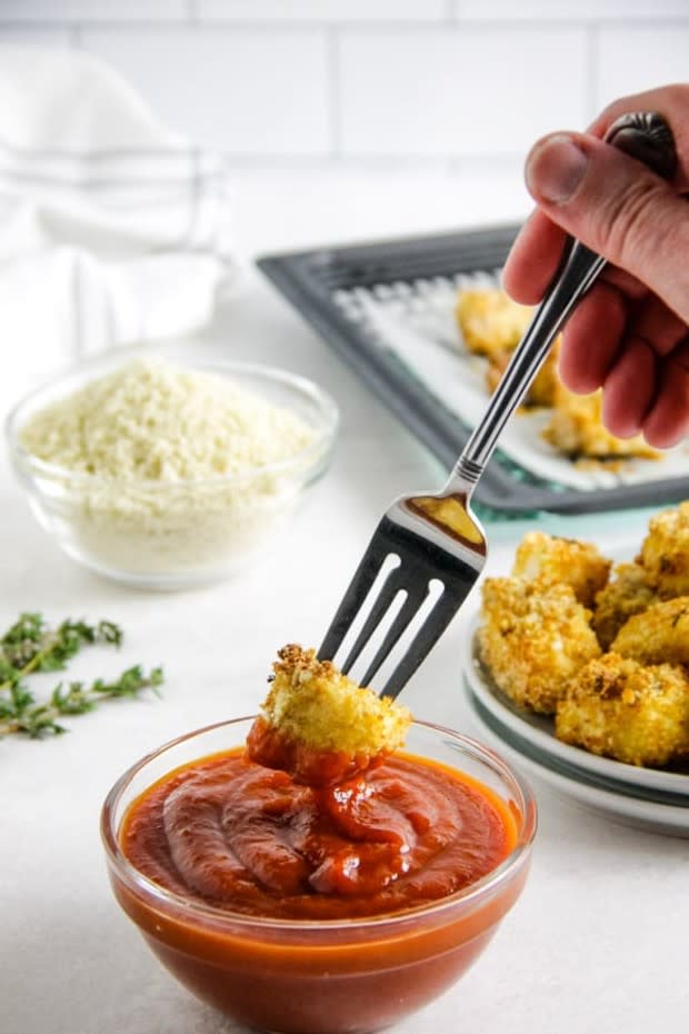 <p>The Bitter Side of Sweet</p><p>Air fryer fish nuggets are crispy on the outside and cooked perfectly on the inside! Made with cod, panko and herbs.</p><p><strong>Get the recipe: <a href="https://www.thebittersideofsweet.com/air-fryer-fish-nuggets/" rel="nofollow noopener" target="_blank" data-ylk="slk:Air Fryer Fish Nuggets;elm:context_link;itc:0;sec:content-canvas" class="link ">Air Fryer Fish Nuggets</a></strong></p>