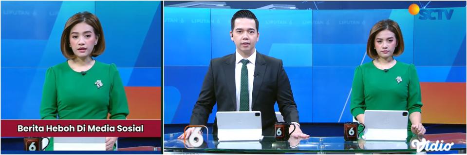 <span>Comparison of the false video (left) and the original news bulletin (right)</span>