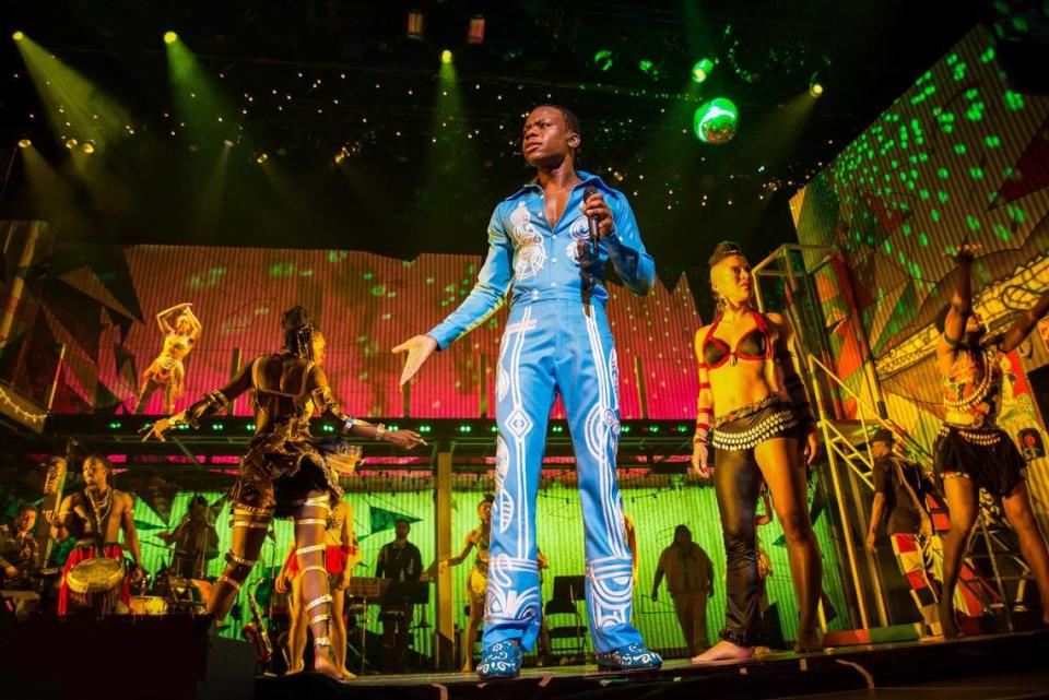 Duain Richmond in “Fela! the Concert.” The tribute to Nigerian bandleader Fela Kuti and Afrobeat is at Amp Ballantyne Sept. 16.