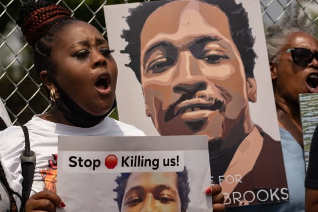 Protesters Demand Justice On Anniversary Of Rayshard Brooks' Death - Credit: Megan Varner/Getty Images