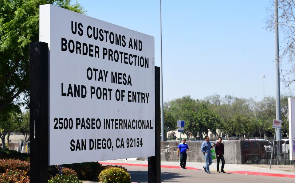 People enter the US at the Otay Mesa port of entry at the US-Mexico border in San Diego, California on June 8, 2019. - US President Donald Trump touted on Saturday his last-minute deal averting tariffs on Mexico, a plan economists warned would have been disastrous for both countries, saying the agreement will be a big success if America's southern neighbor cracks down on illegal immigration as promised. (Photo by Frederic J. BROWN / AFP)        (Photo credit should read FREDERIC J. BROWN/AFP/Getty Images)